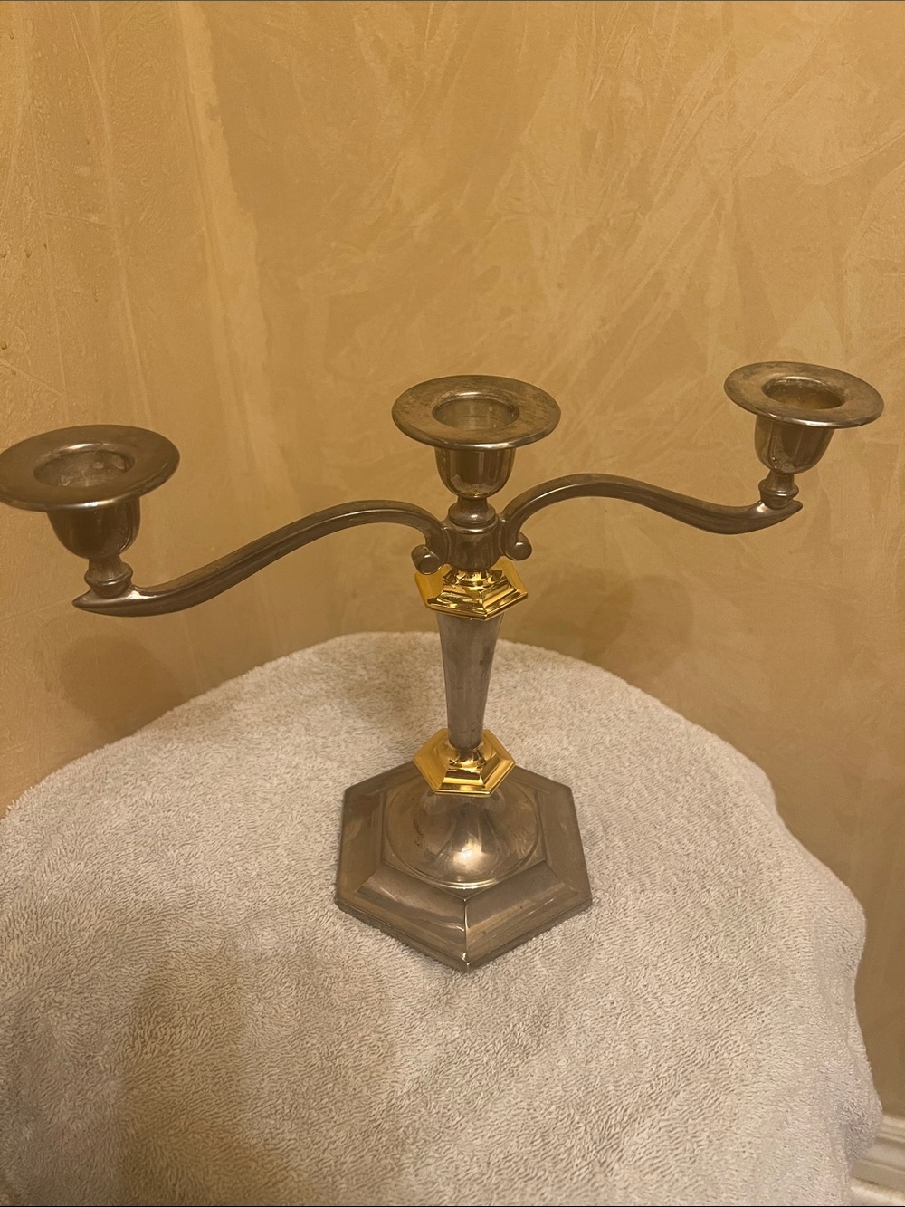 Vintage Silver Plated 3-Light Candelabra Taper Candle Holder